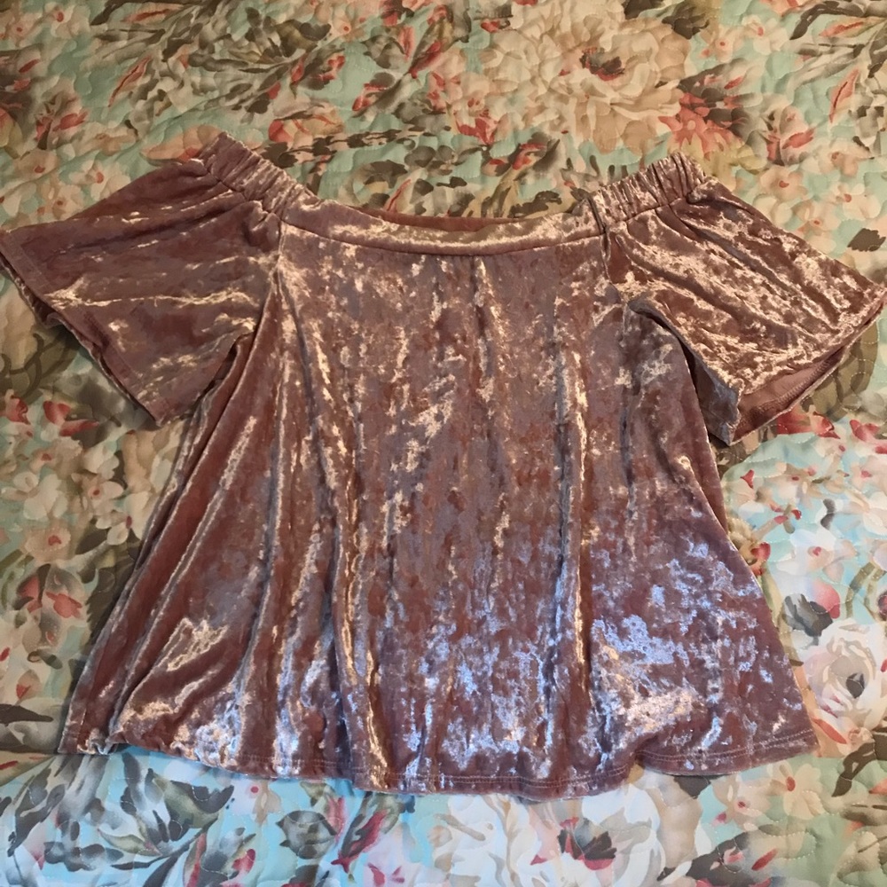 Off Shoulder Velvet Top